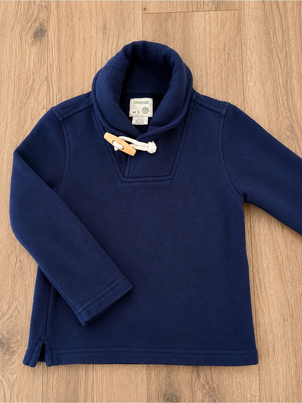 Crewcuts Navy Shawl-Collar Pullover with Toggle Accent